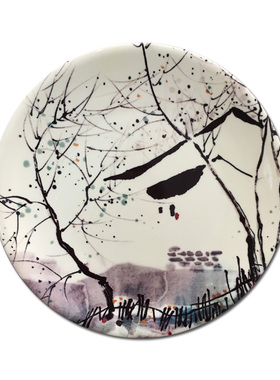 大师吴冠中作品陶瓷装饰盘子
