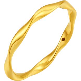 周六福黄金5d硬金戒指女款定价莫比乌斯环黄金女戒官方新年礼物