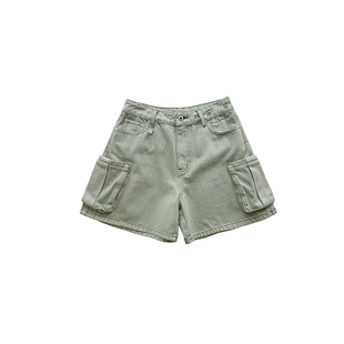 MANZANILLA 设计师品牌26夏季新款休闲双口袋洗水牛仔短裤 SOLSOL