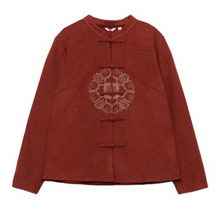 布符秋冬新款立领刺绣旗袍上衣改良中式长袖古典设计女装