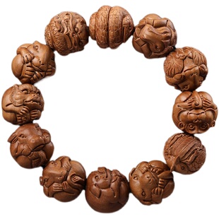 三合六合定制老山檀香木手串十二生肖转运珠招桃花旺姻缘招财送礼