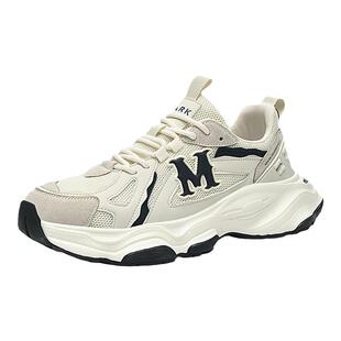 马克华菲男鞋2025新款秋季透气户外运动休闲鞋百搭厚底增高老爹鞋
