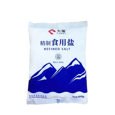 【精制加碘食盐】天渠加碘食用盐袋装400g烹饪烘焙调料袋装加碘盐