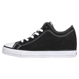 HOZ后街内增高帆布鞋女新款百搭小白鞋厚底小众设计休闲鞋透气低