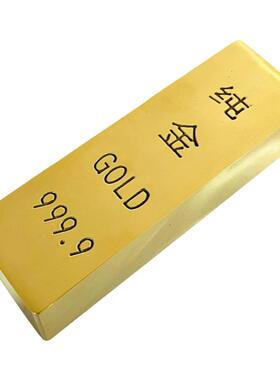 黄铜金条聚宝盆工艺品财神爷摆件实心金条开业礼品家居饰品