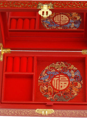 推光漆器梳妆盒漆器结婚小首饰盒
