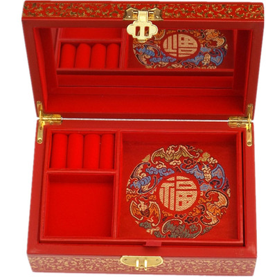 推光漆器梳妆盒漆器结婚小首饰盒