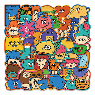 macbook手机壳贴纸户外徒步探险太空程序员笔记本电脑趣味装饰画