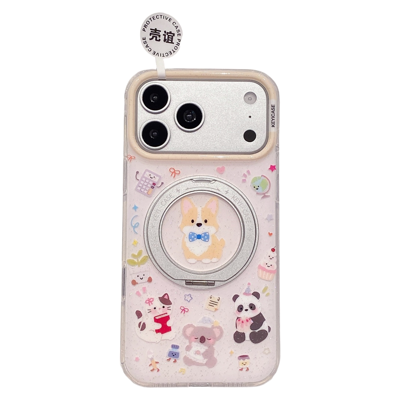 壳谊KEYICASE柯基小狗适用iphone18苹果17promax卡通16pro小众15可爱14男女13包相机ai键360度旋转支架手机壳
