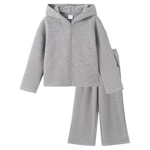 植木女童运动套装秋冬款2025新款中大童加绒套装衣服儿童套装童装