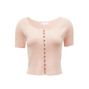 绫致ONLY秋冬新款优雅知性圆领短款修身针织衫女时尚百搭