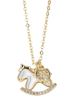 【新品】本命年生肖马吊坠锁骨链项链女高级感轻奢小众配饰品首饰