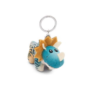 德国NICI超酷恐龙家族三角龙钥匙扣毛绒小挂件书包挂件包包装饰