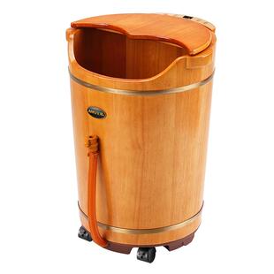 艾羽泡脚桶木桶电动按摩洗脚盆家用足浴盆全自动加热恒温过膝深桶