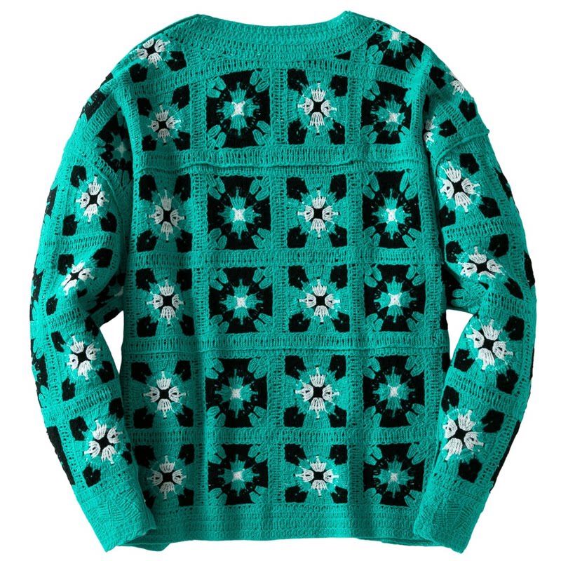 2026外贸男装复古方格圆领毛衣秋冬休闲长袖针织衫Men's knitwear