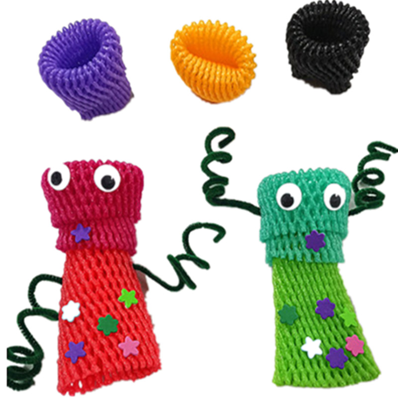 可爱水果网套彩色网幼儿园材料超市创意diy美工坊黏贴手工制作100