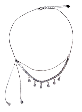 魅芽仙骨甜美原创水滴锆石锁骨链