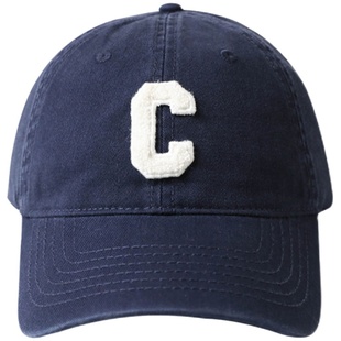 胡茬叔叔帽子好版型男女同款韩版C字百搭软顶棒球帽情侣鸭舌帽潮