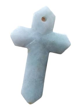 天然玉石缅甸胸针配饰十字架吊坠