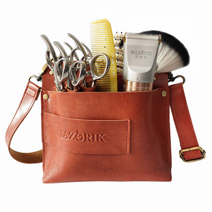 美发剪刀包发型师腰包个性创意潮挎包复古软皮7支装宠物美容剪包