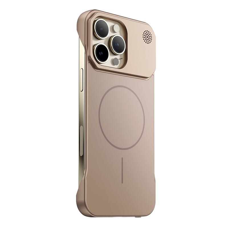 新款适用苹果16promax手机壳AG磨砂iPhone15保护套无边框散热14超薄防摔13裸机磁吸充电男女款带香薰夏天半包