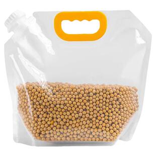 五谷杂粮收纳包装袋大米小麦豆子食品防潮便携手提吸嘴透明密封袋