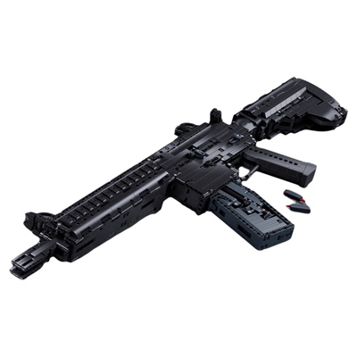 小鲁班和平精英M416冲锋枪模型益智拼装积木玩具男孩生日儿童礼物