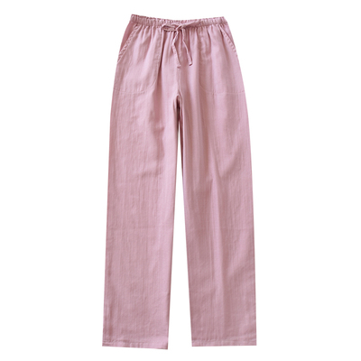 睡裤新款女夏长裤双层纱布单件