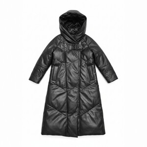 头层绵羊皮长款90鹅绒羽绒服皮衣