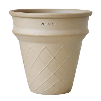 甜筒花盆无釉陶瓷山乌龟白色透气陶土兰花陶盆彩叶芋高脚盆栽设计