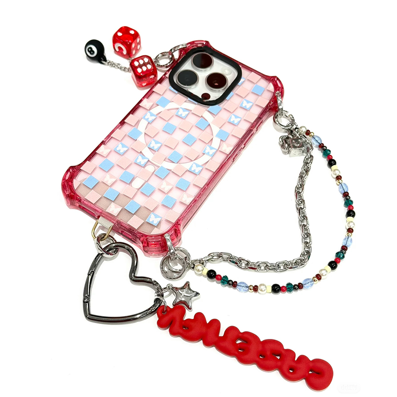 兔子挂链钥匙圈适用华为苹果通用手机挂绳爱心配件挂饰