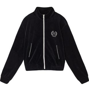 URLAZH有兰春秋新款复古气质黑色短款运动休闲刺绣外套上衣女