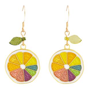 BUZZ原创柠檬黄色秋冬耳环修面个性水果少女无耳洞耳夹耳钉耳饰