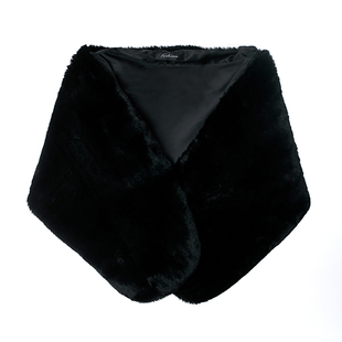 冬季保暖外搭黑色毛披肩活动迎宾礼仪旗袍宴会晚礼服坎肩斗篷披风