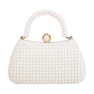 新娘婚包2025秋季新款珍珠手提小包包宴会包名媛旗袍礼服包喜婆婆