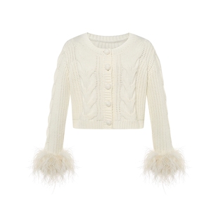 【徐如蓝同款】Maison Wester2025冬季新品千金风短款开衫上衣女