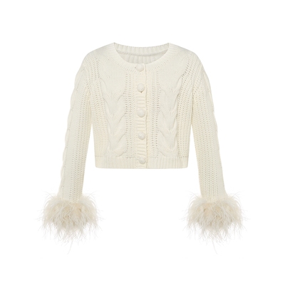 【徐如蓝同款】Maison Wester2025冬季新品千金风短款开衫上衣女