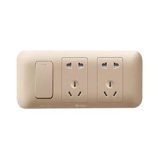 公牛开关插座联排厨房客厅一开带十孔暗装家用墙壁连G10E606金色