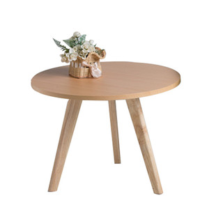 特价日式橡木沙发边几板式实木茶几圆形小桌咖啡桌北欧边桌花架