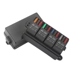 汽车房车改装遥控电磁继电器盒商务车12V24V射灯控制8路保险丝盒