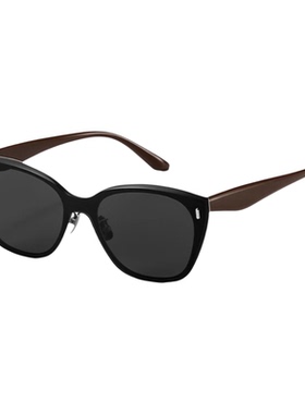 复古偏光墨镜女圆脸老钱风猫眼