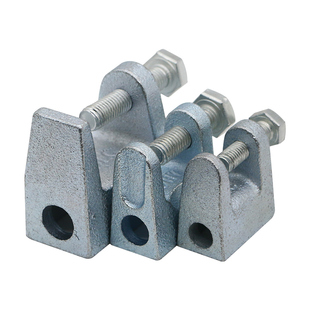 镀锌铸铁老虎卡方形C型钢丝杆吊卡H槽钢方钢挂钩固定夹铁皮虎口夹