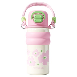 富光保温水杯女生新款一盖双饮男便携儿童学生便携带吸管弹盖杯子