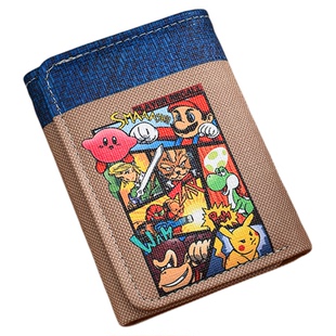 超级马里奥可爱钱包男生竖款时尚潮流学生游戏卡通动漫多卡位卡包