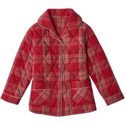 睡衣女秋冬纯棉夹棉保暖单件上衣