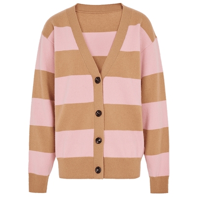 马天奴条纹绵羊毛开衫