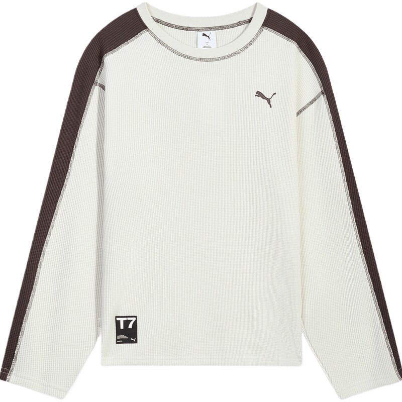 puma彪马男子-T7 Waffle LS TEE运动休闲长袖T恤63743687