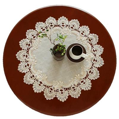 唯米蕾丝镂空圆形餐垫防尘圆桌垫