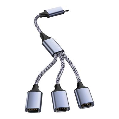 Type-C转3个USB母充电数据线
