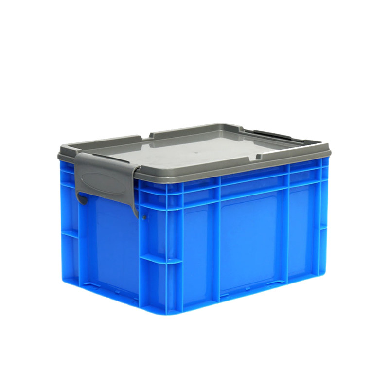 收纳箱带扣盖加厚塑料长方形工业储物运输周转工具带盖物流盒箱子